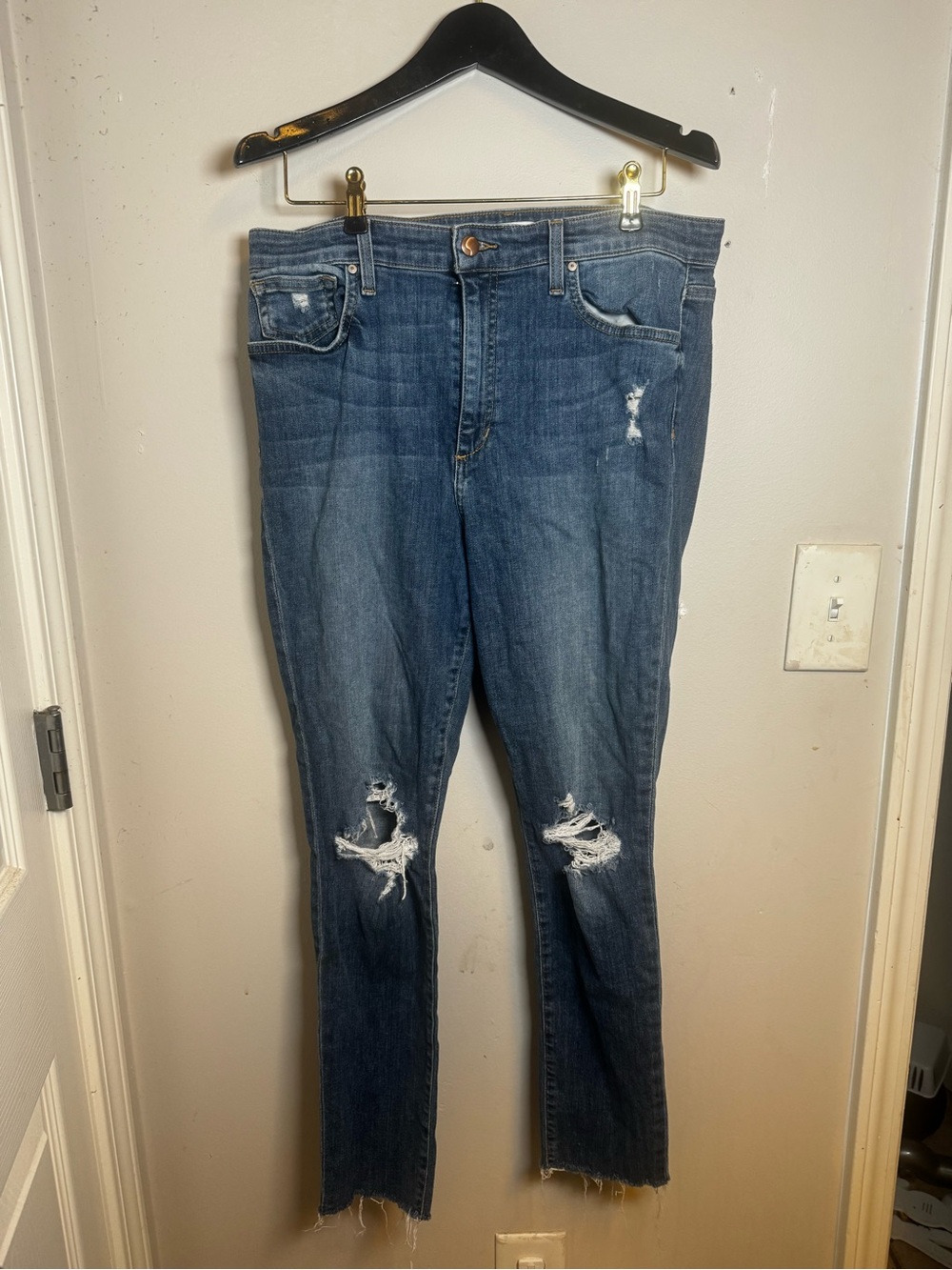 Joe's Jeans High Rise Skinny Ankle Distressed Medium Blue Jeans